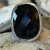 LARGE Sterling Silver & Black Agate Ring 13.65g Sz 5.75