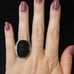 LARGE Sterling Silver & Black Agate Ring 13.65g Sz 5.75