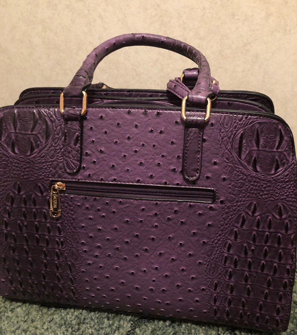 Dasein Embossed Satchel Handbag