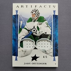 2022-23 UD Artifacts Jake Oettinger Dual Patch /5 - Dallas Stars