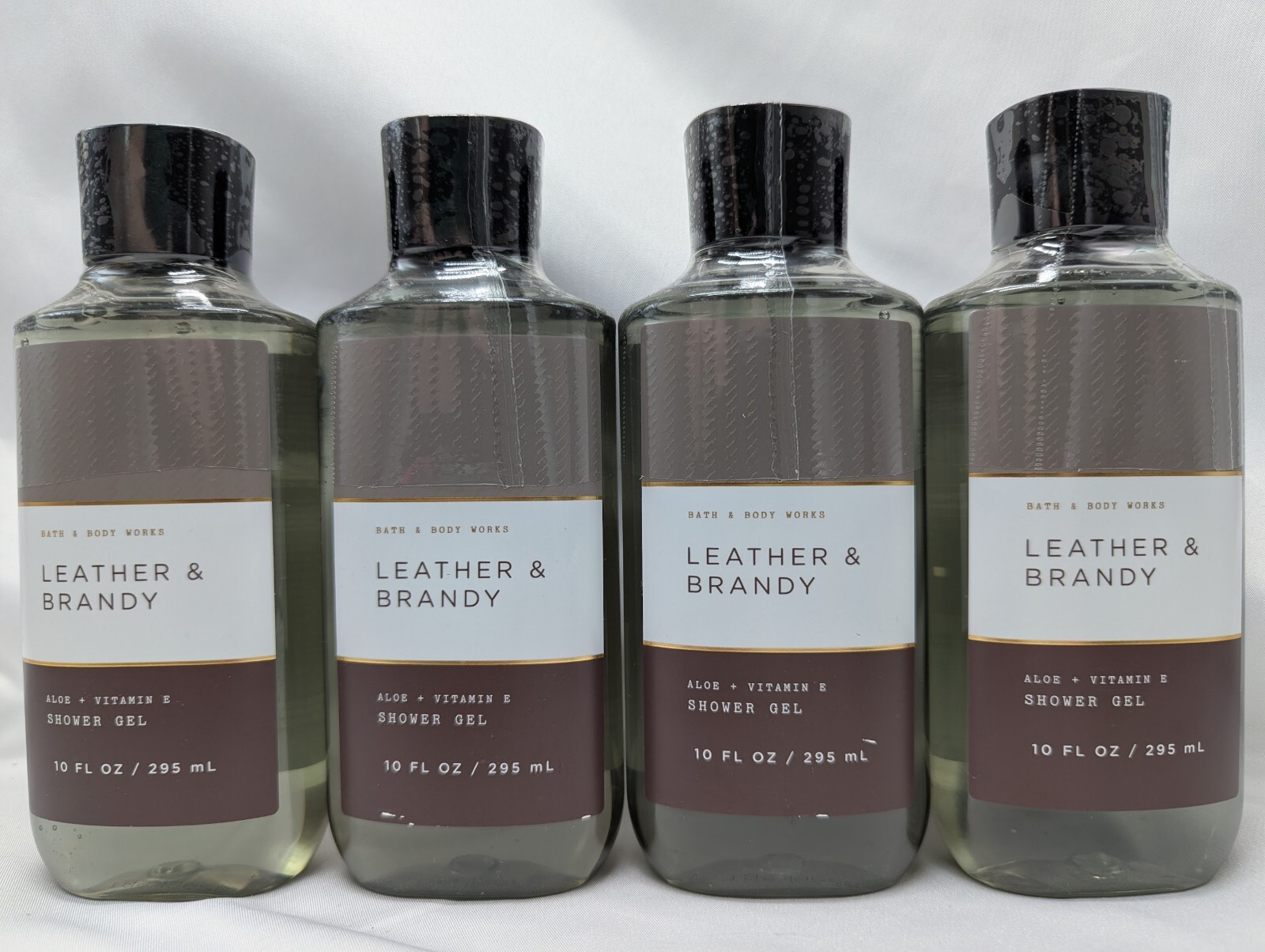 Qty (4) Bath & Body Works LEATHER & BRANDY Body Wash 10 oz