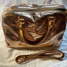 MK Rose Gold Satchel Nickel metallic