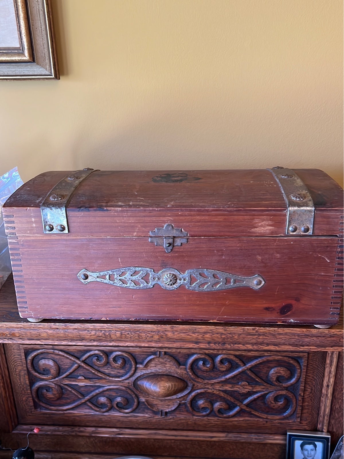Antique wooden Box free shipping