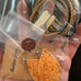 Pumpkin bead lot with Baltic amber