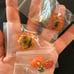 Pumpkin bead lot with Baltic amber