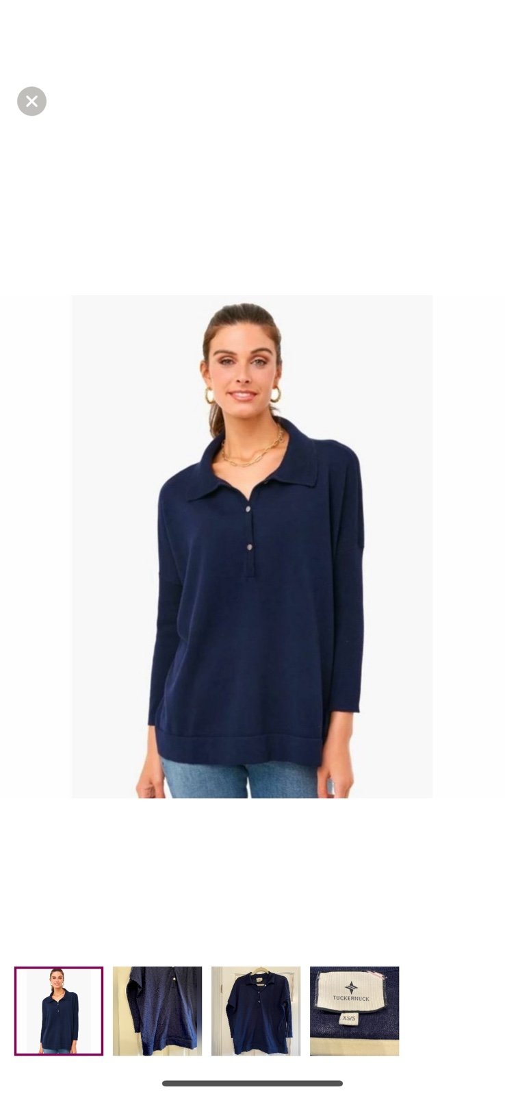Tuckernuck Navy Blue Clayton Polo M/L