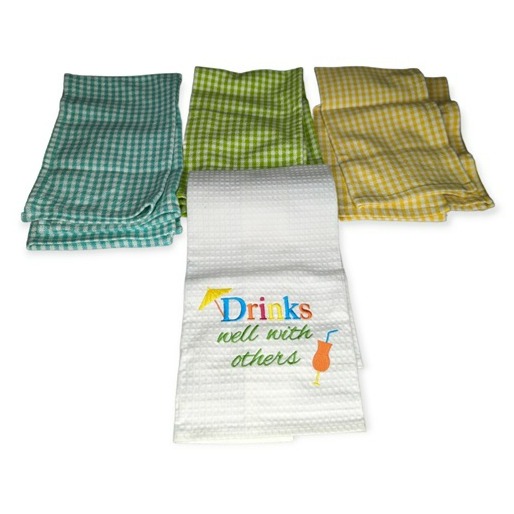 Set of 4 Bright Colored Kitchen Towels Set of 4 Bright Colored Kitchen Towels