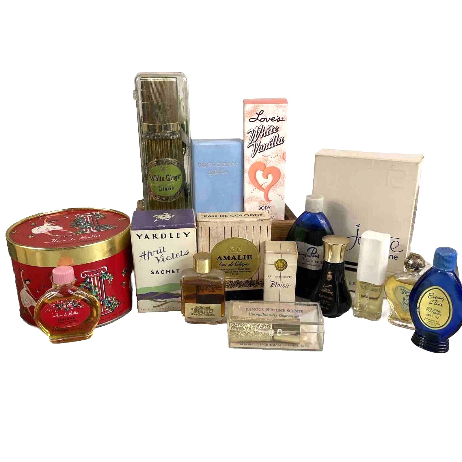 Vintage Perfume & Cologne Lot: Yardley, Jontue, Amalie, French – NOS – 15 Pieces