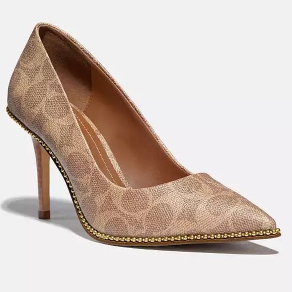 EUC Coach Women’s Waverly Tan Leather Pumps Size 9