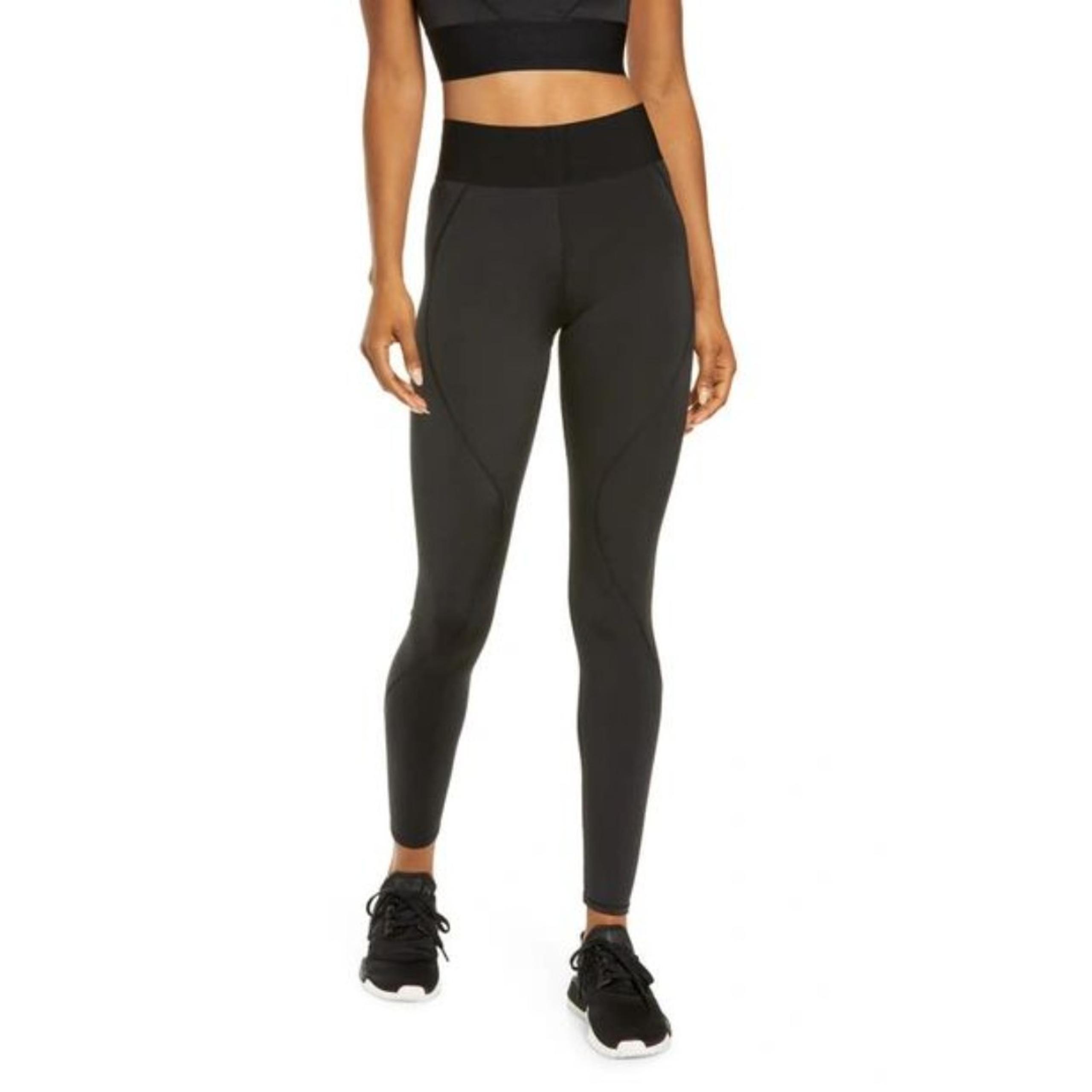 Good American Women's Size 0 Black Icon High Waist Athleisure Leggings NWT