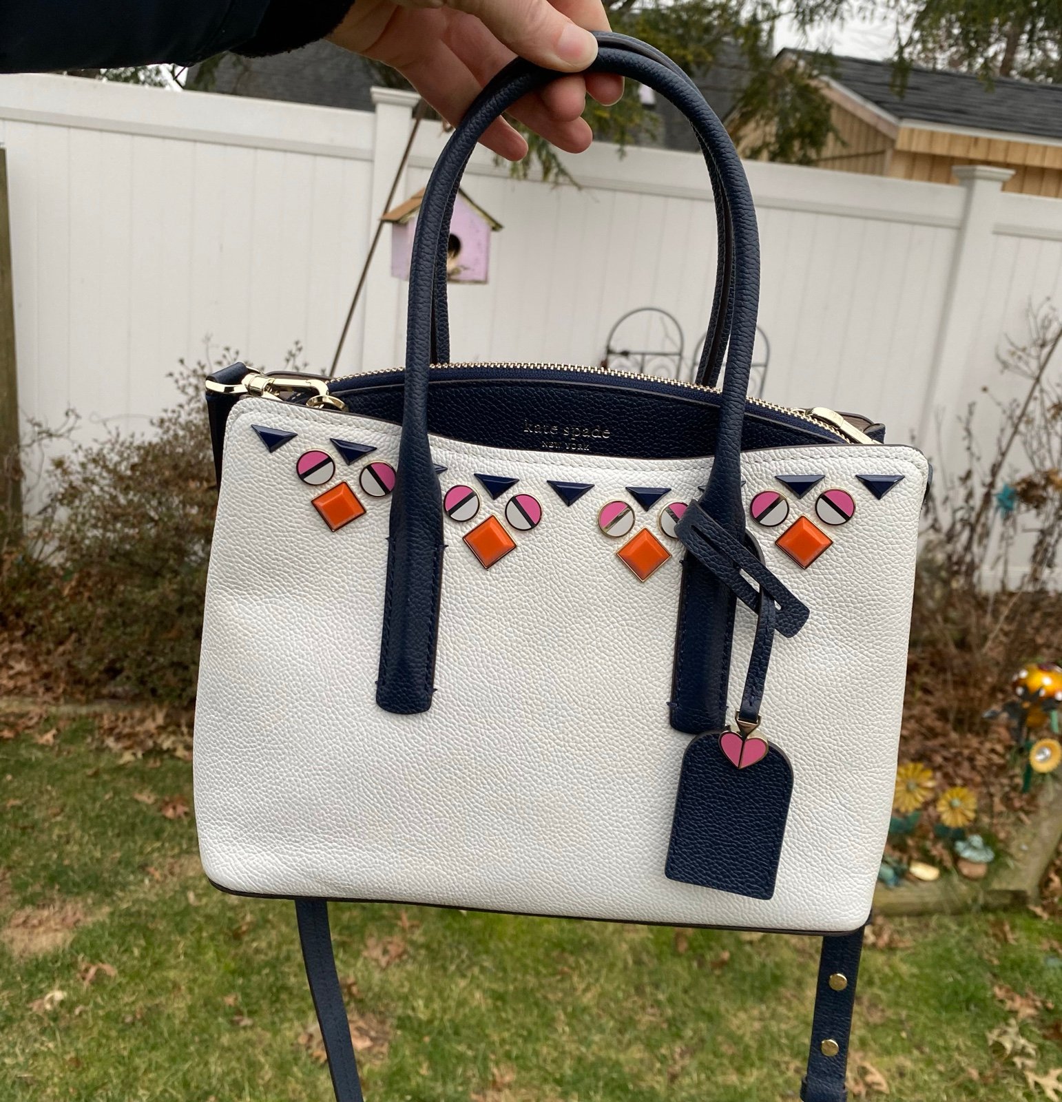 Kate Spade Margaux Medium Jeweled Leather Satchel Bag