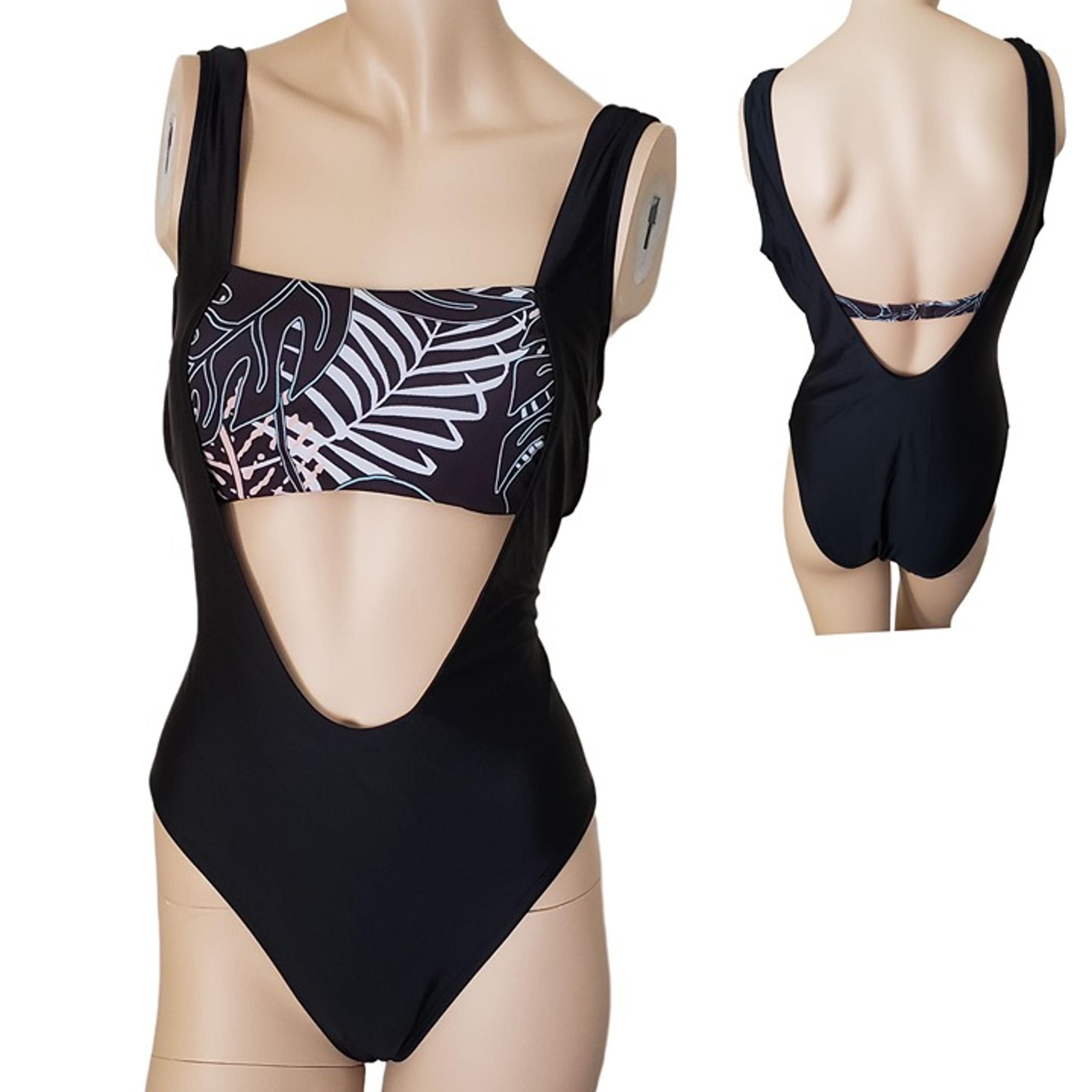 Malibu Cut Out Bandeau Monokini One Piece SZ M Black