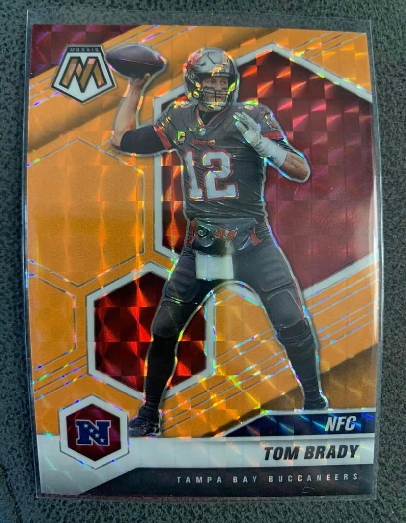 2021 Panini Mosaic Tom Brady Orange Fluorescent 19/25