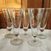 5 Princess House Heritage Crystal Pilsner Beer Glasses 7.5 gray etched floral