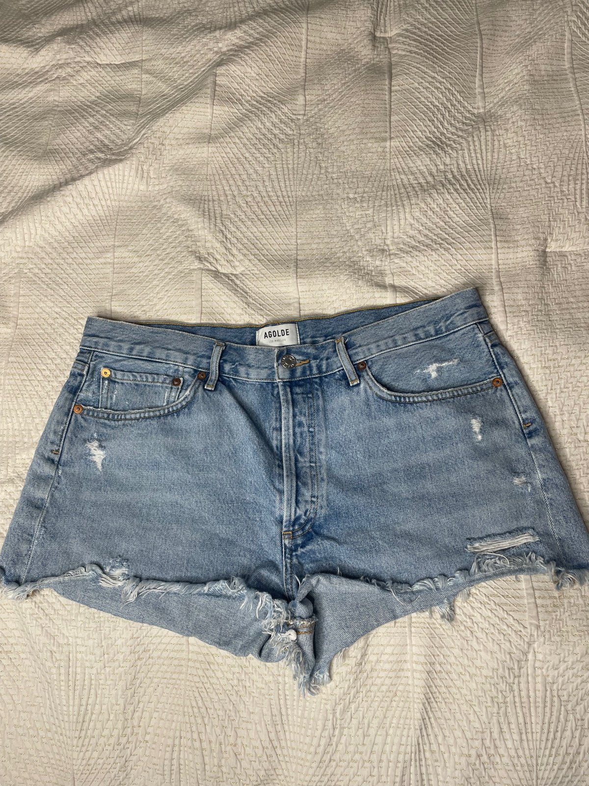 AGOLDE Parker Distressed Jean Shorts