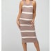 Pink Blush Striped Maternity Midi Knit Dress