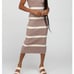 Pink Blush Striped Maternity Midi Knit Dress