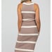 Pink Blush Striped Maternity Midi Knit Dress