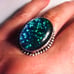Triple Fire Opal Blue 925 Sterling Silver Ring
