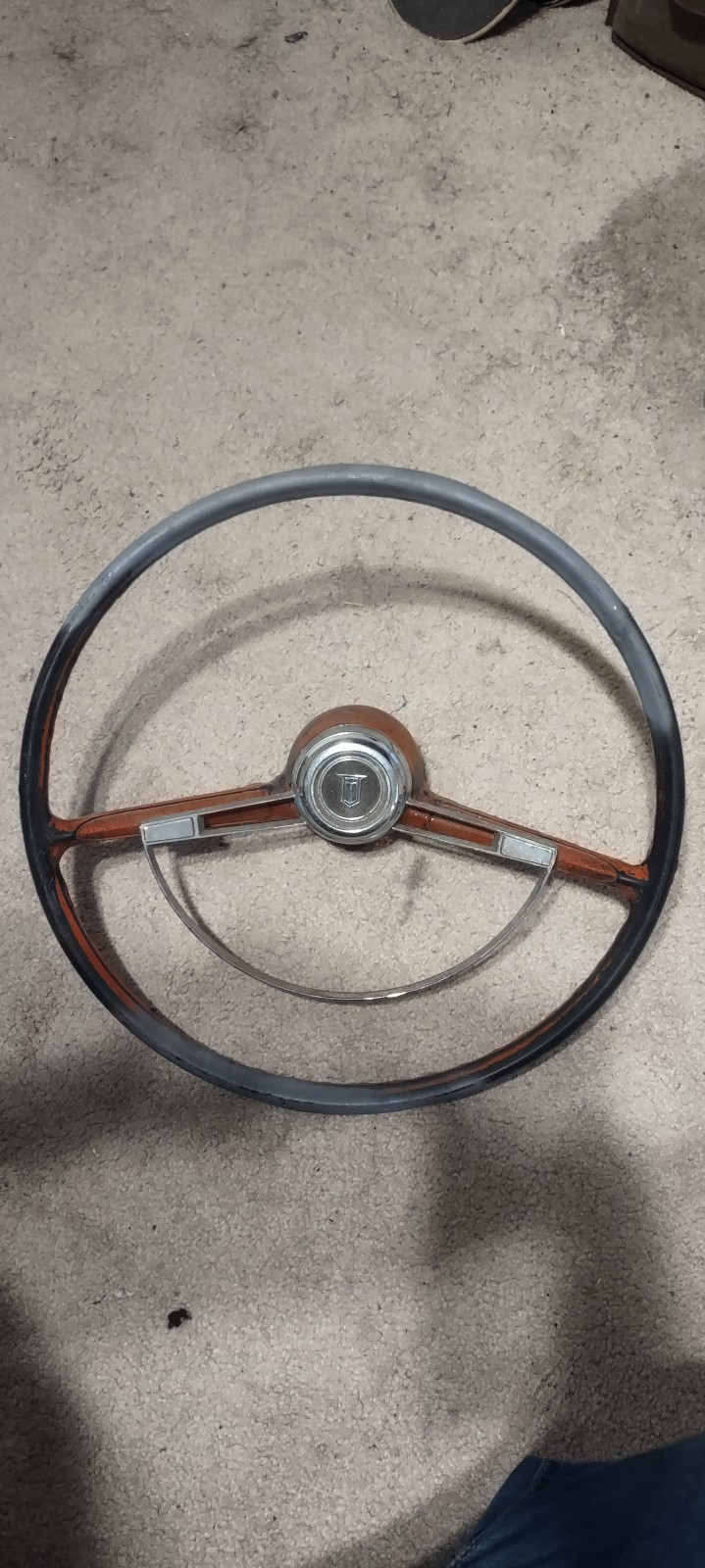 1966 Chevy steering wheel with horn ring and button