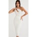 VALENTINA House of CB Small bigger cup IVORY ASYMMETRIC CUTOUT MIDI DRESS US255