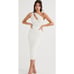 VALENTINA House of CB Small bigger cup IVORY ASYMMETRIC CUTOUT MIDI DRESS US255