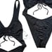 NWT Good American Black Ruched Cutout One Piece Swimsuit Size 3 Large Retail 85