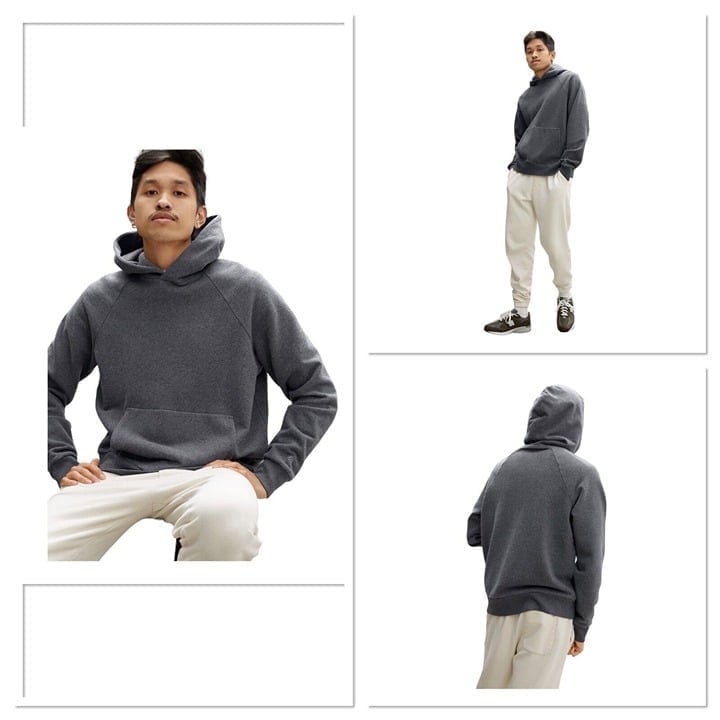 EVERLANE Men's The Track Hoodie Sweatshirt Size Small Gray Organic Cotton New