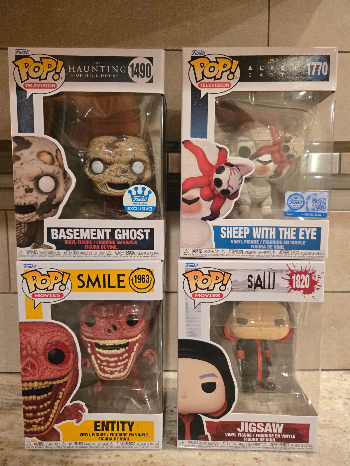 Funko Pop - Entity 1963 - Sheep Eye 1770 - Jigsaw 1820 - Basement Ghost 1490