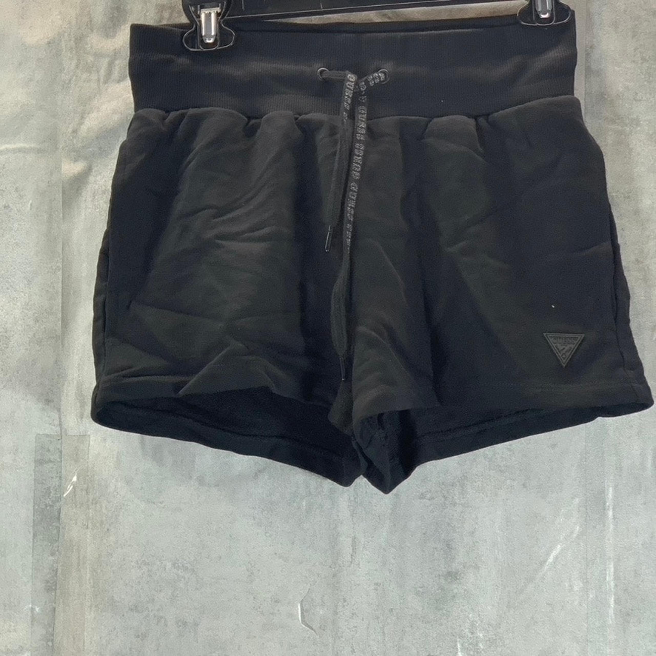 GUESS 1981 Women's Black Solid Mid-Rise Drawstring Sweat Pull-On Shorts SZ XS