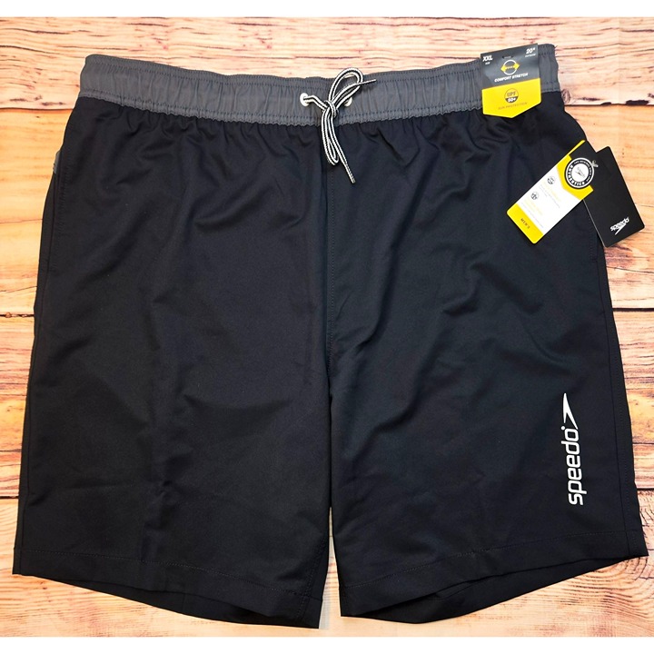 Speedo Mens BlockTheBurn Water Repellent Black Swim Shorts XXL New