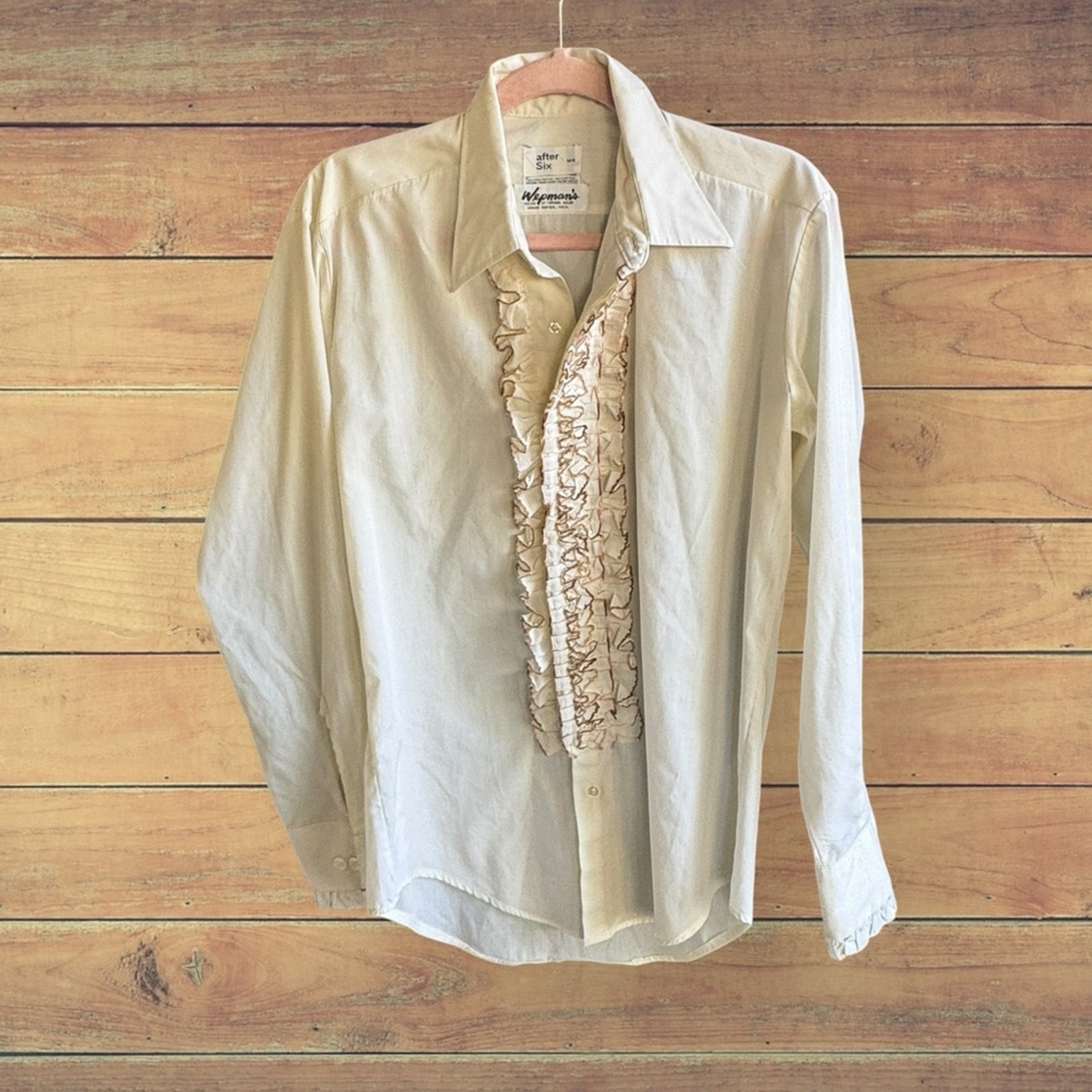 VINTAGE Wepman's After Six ruffled tuxedo shirt