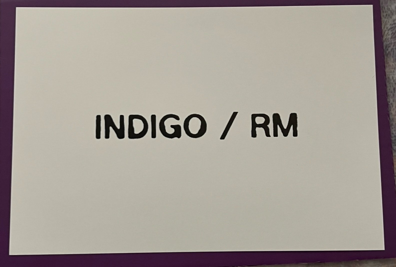 RM Indigo Japan UMS preorder benefit postcard
