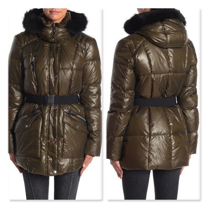 Andrew Marc Susan Quilted Fox Fur Jacket