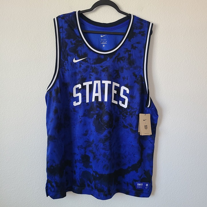 Nike Dri-Fit USMNT States Basketball Jersey DN1134-452 Size XL Blue