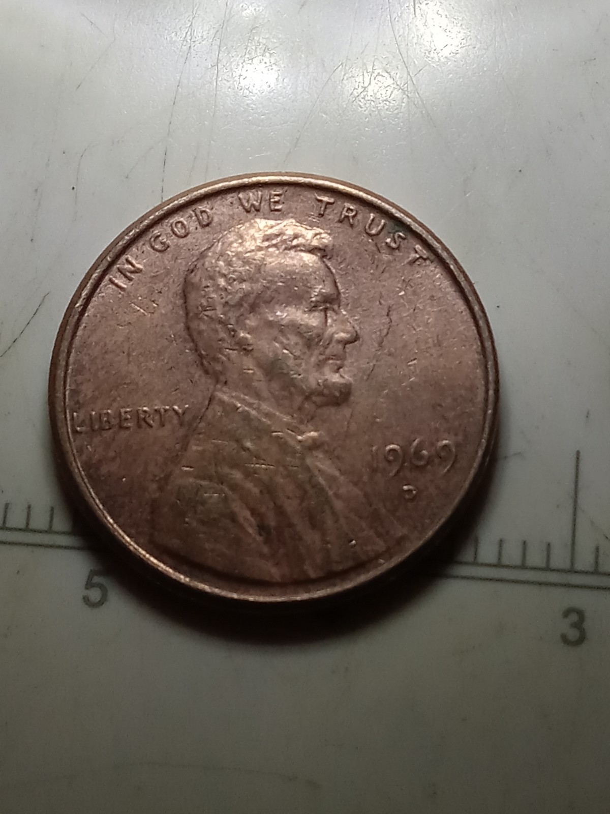 1969-D vdb Lincoln memorial penny red