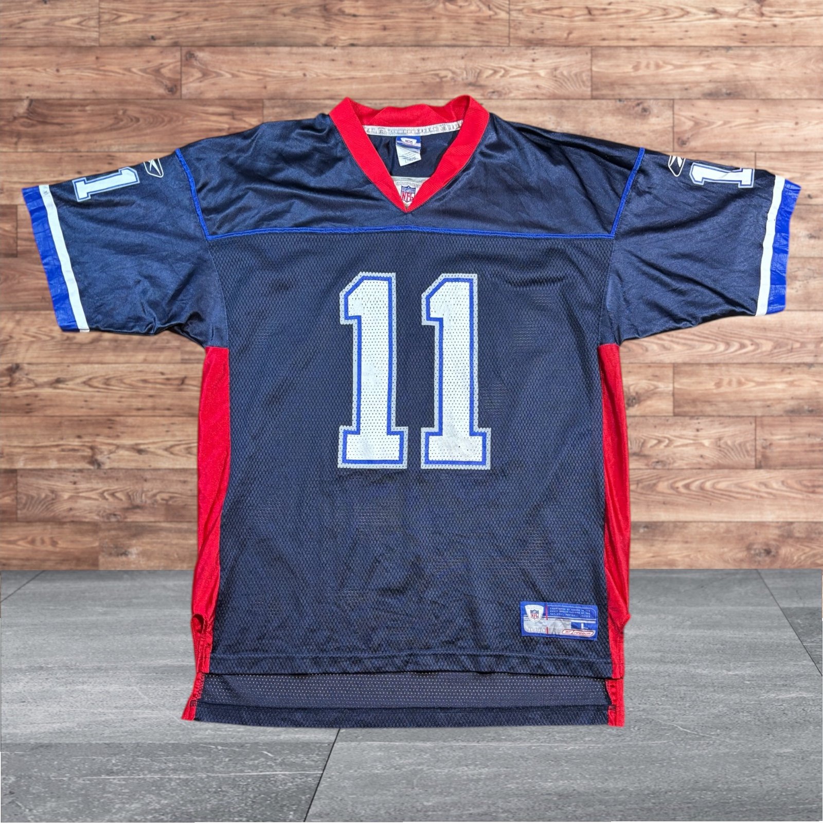 Vintage Reebok OnField DREW BLEDSOE BUFFALO BILLS Mens NFL JERSEY L