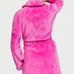 VS PINK HOT PINK EMBOSSED LOGO SHORT ROBE & SLIPPERS SET size M / L