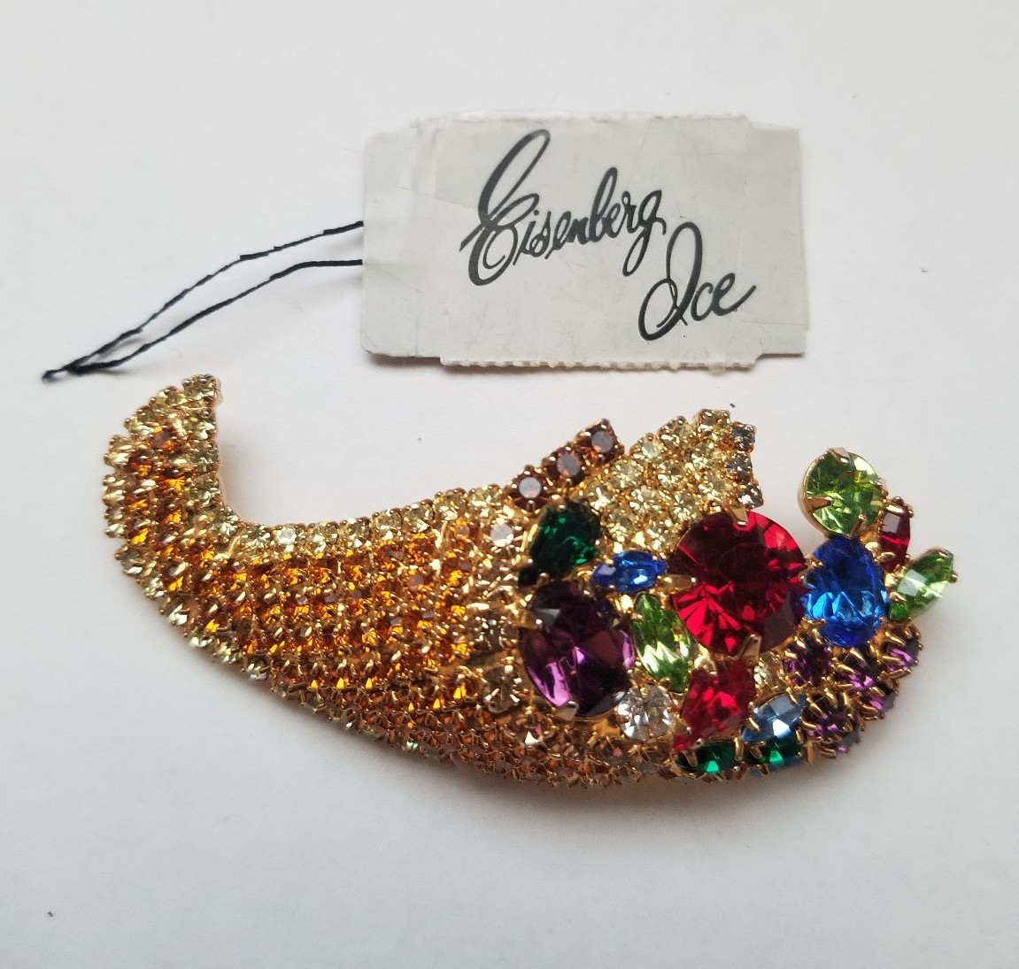Vintage (Eisenberg Ice) Cornucopic Fruit Salad Brooch