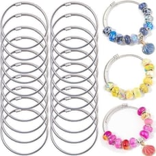 20 Pieces Snake Charm Bracelet Stainless Steel 3mm Expandable Charm Bangle Brac