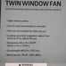 Twin Window Fan Remote Controlled