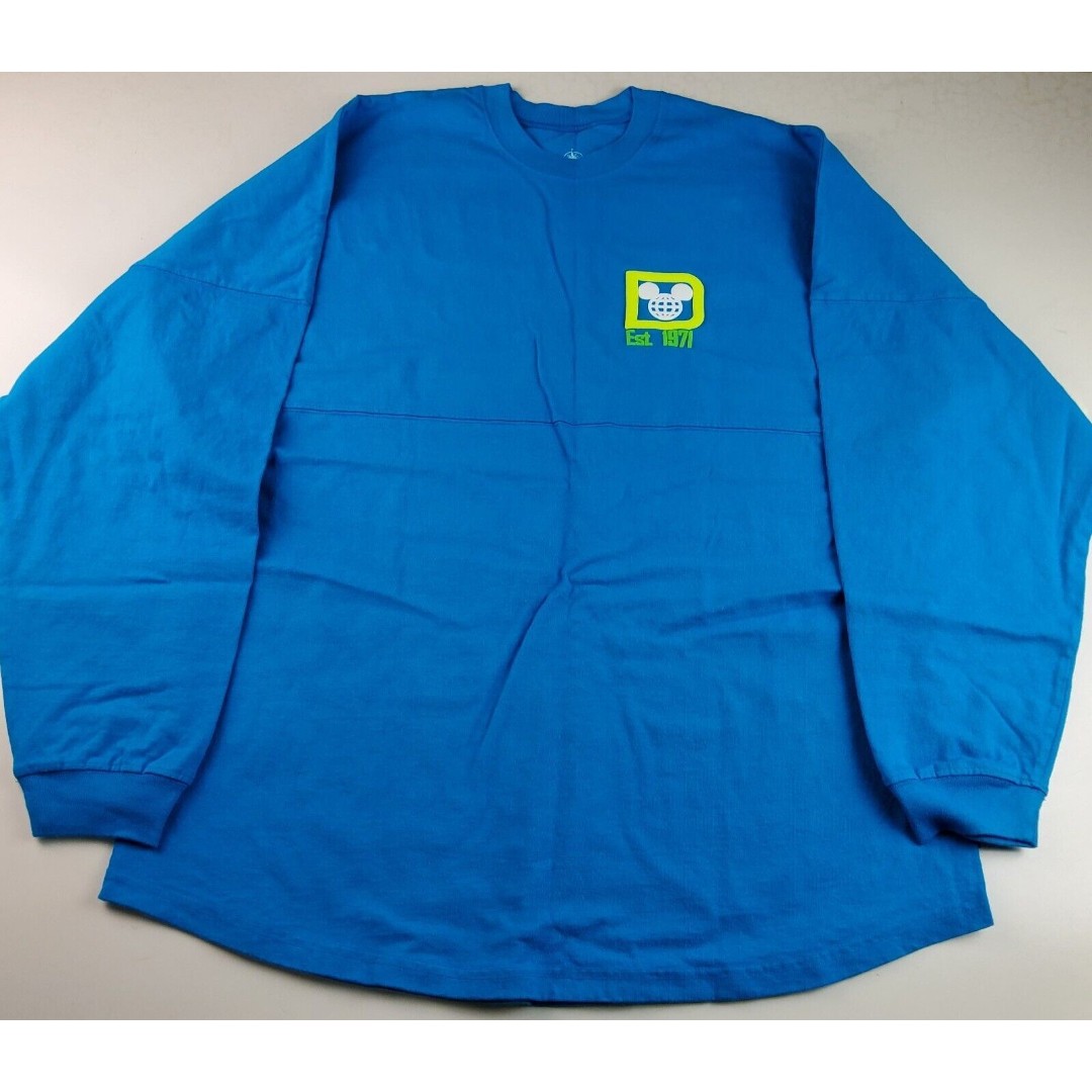 WDW Walt Disney World Spirit Jersey Collection Blue Neon Green Size L