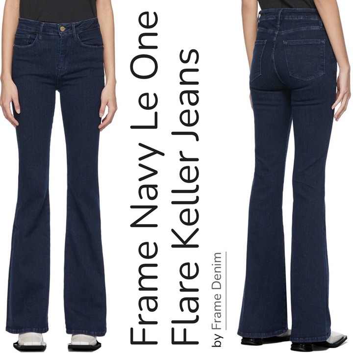 FRAME Le One Flare High Rise Stretch Denim Jeans In Keller Blue
