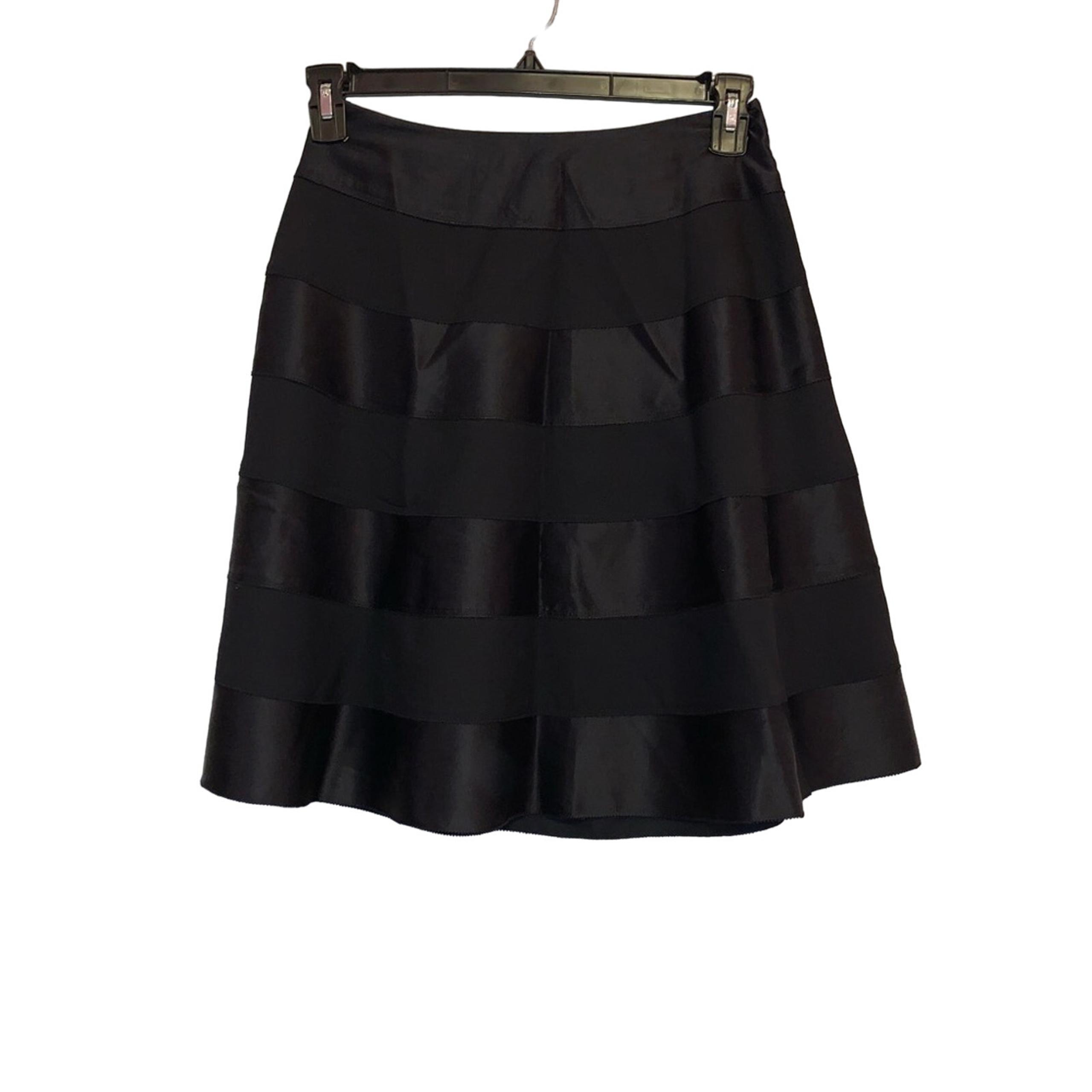 Cache Black 100% Silk A Line Skirt