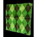 Set 3 Kim Seybert Green Argyle Square Linen Placemats Holiday Metallic Details