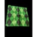 Set 3 Kim Seybert Green Argyle Square Linen Placemats Holiday Metallic Details