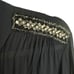 Karen Karen Black Long Sleeve V-Neck 1/4 Button Sheer Beaded Blouse Size M