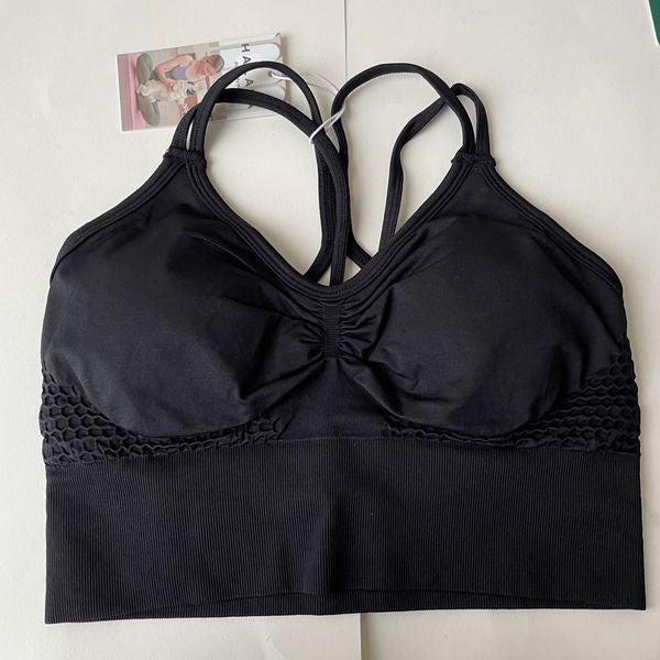 Halara Seamless Flow Ruched Sports Bra Tank in Black Size Medium Halara Seamless Flow Ruched Sports Bra Tank in Black Size Medium