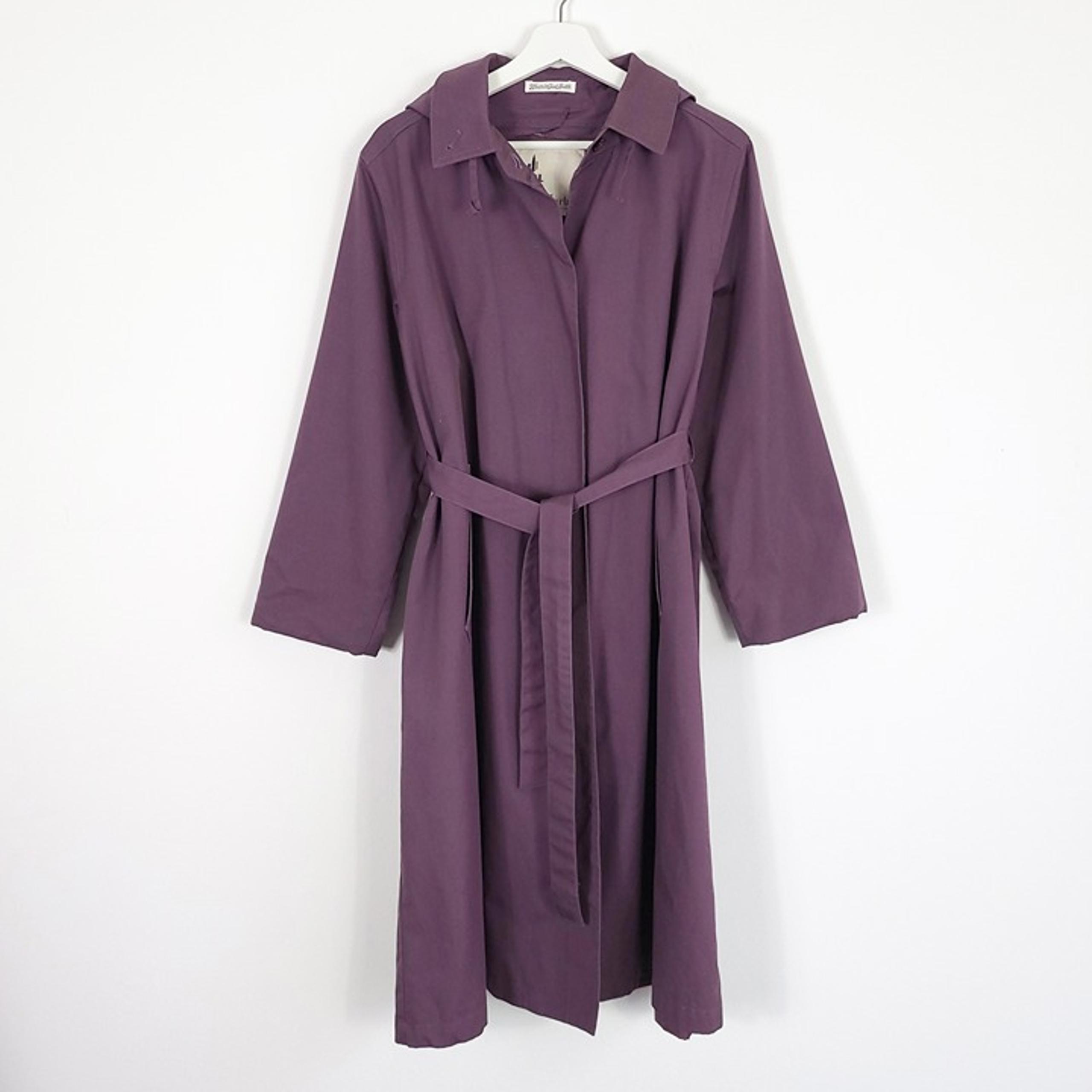 Misty Harbor Belted Vintage Purple Trench Coat
