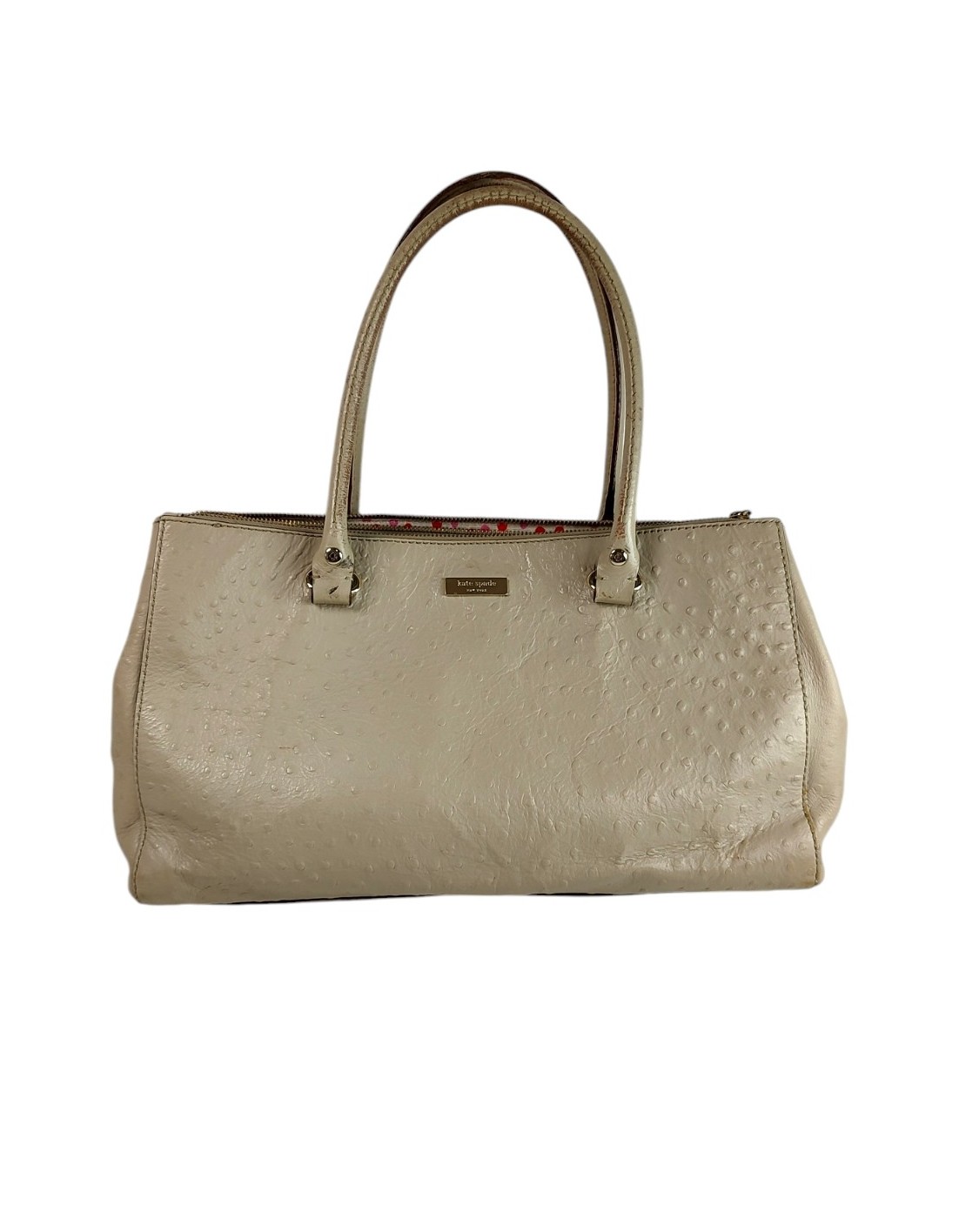 Vintage Kate Spade Wellesley Cream Pebbled Leather Shoulder Bag Purse Satchel